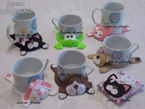 Забавные подставки под чашки в виде животных