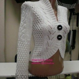 ​Белое болеро спицами