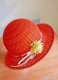 Панама "Пушистые ромашки" крючком