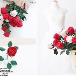 Вяжем розы крючком