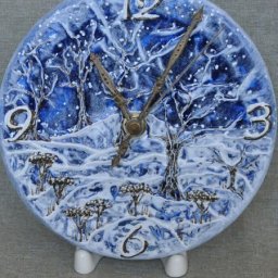 Мастер-класс по декорированию часов "Синяя зима"