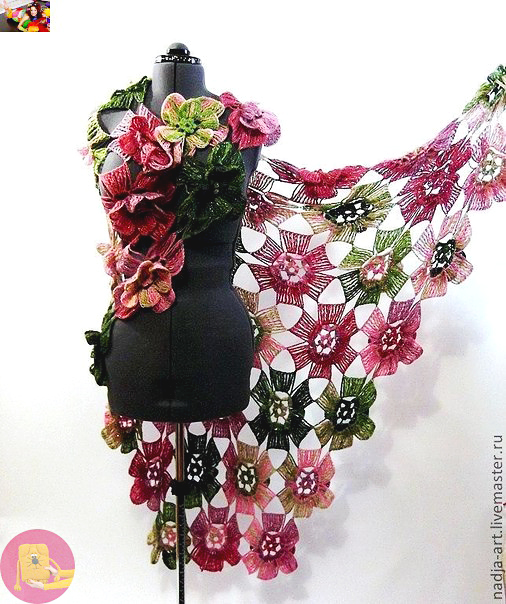 Пошаговый мастер-класс: шикарная шаль "Цветы"