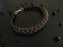 Стильный браслет или колье в благородном черном цвете