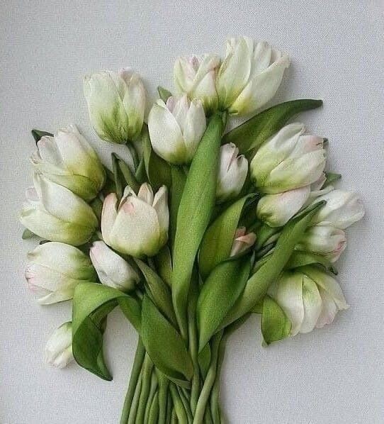 Вышиваем лентами тюльпаны
