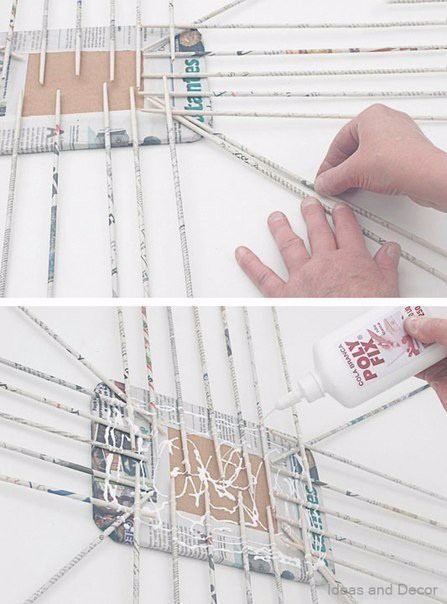 Корзинка-органайзер из газетных трубочек Корзинка-органайзер из газетных трубочек