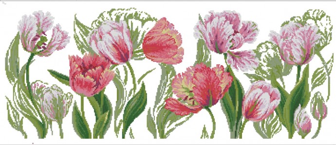 ​Вышиваем изумительные тюльпаны