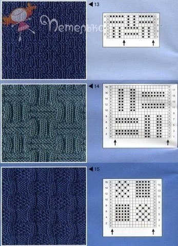 Узоры из лицевых и изнаночных петель