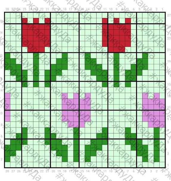 Вяжем милые носочки с тюльпанчиками Вяжем милые носочки с тюльпанчиками