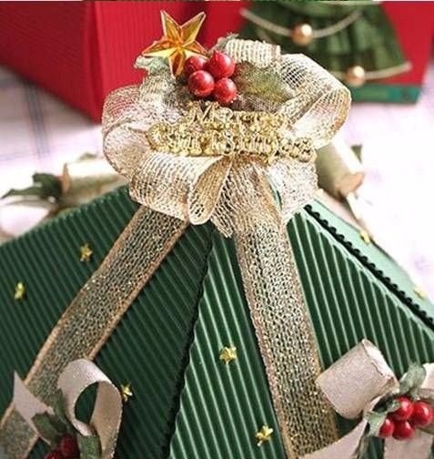 Красивая новогодняя упаковка подарка