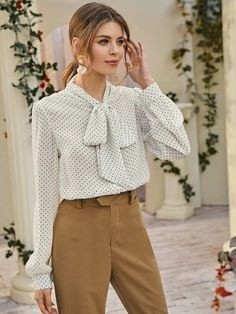 Элегантные блузы с бантами и кокилье: фасоны для вдохновения Элегантные блузы с бантами и кокилье: фасоны для вдохновения