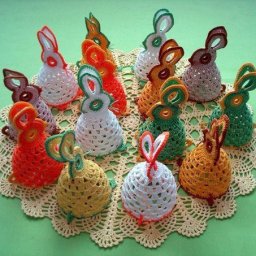 Пасхальные зайчики крючком