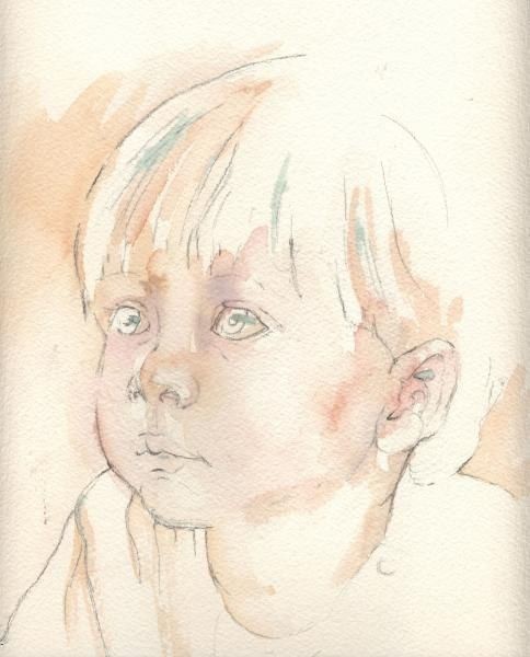 Портрет ребенка акварелью