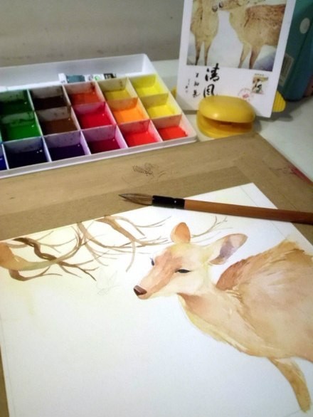 Рисуем оленёнка