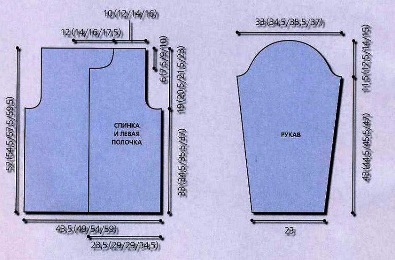 Выкройка трикотажного жакета