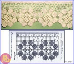 Кайма в филейной технике