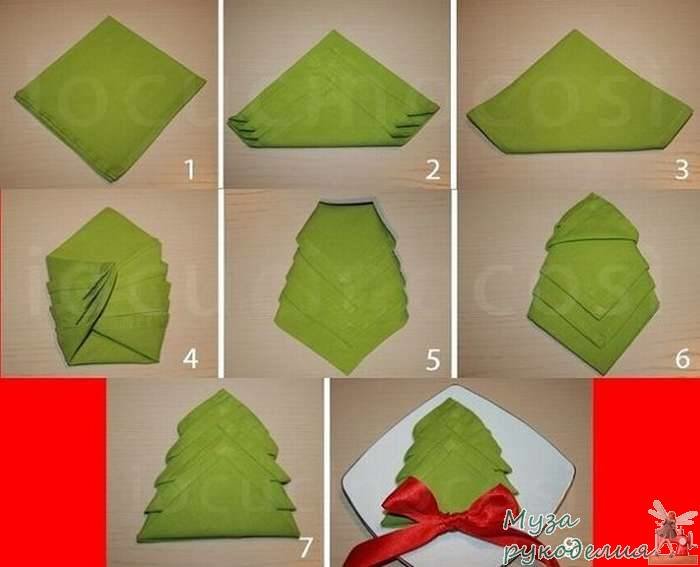 Как украсить стол ёлками из салфеток
