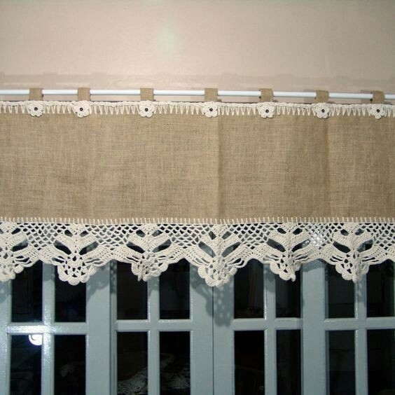 Шторки с обвязкой крючком