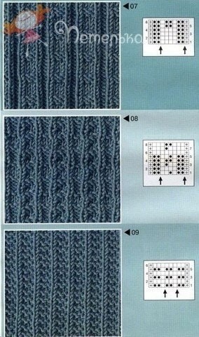 Узоры из лицевых и изнаночных петель