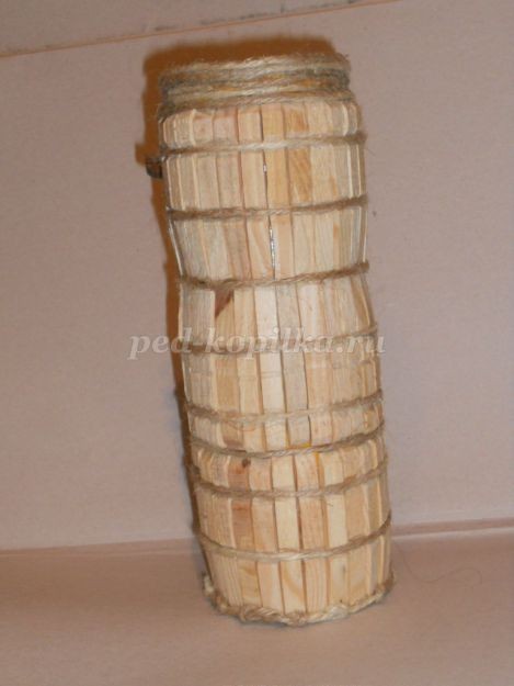 Баночка из прищепок: мастер-класс