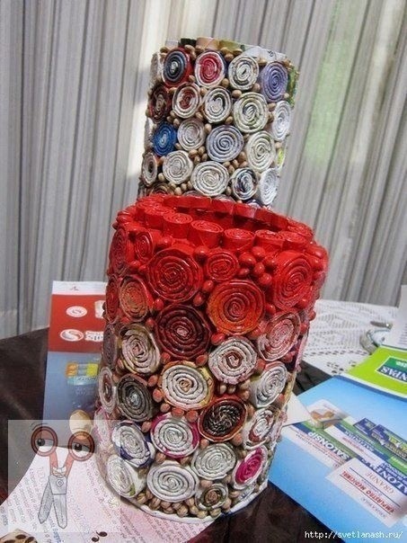 ​Декоративная картонная ваза для искусственных цветов