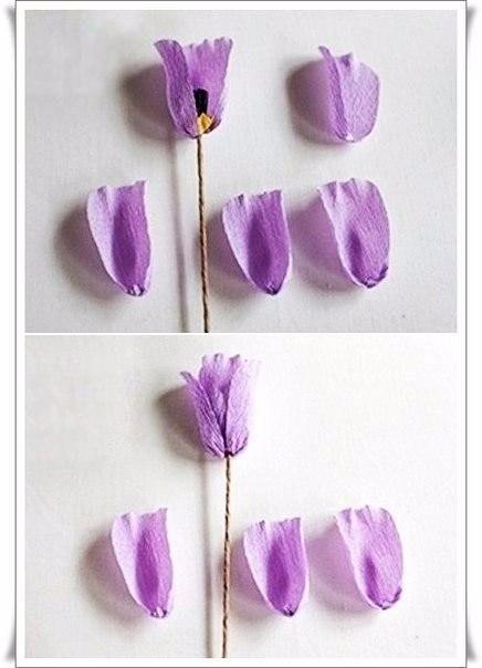 Красивый букет тюльпанов из гофрированной бумаги Красивый букет тюльпанов из гофрированной бумаги