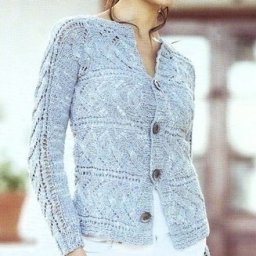 Жакет связанный поперек