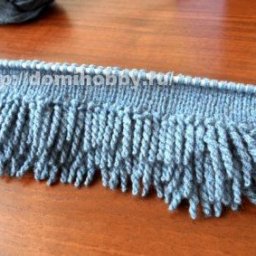 ​Вязание спицами скрученной бахромы