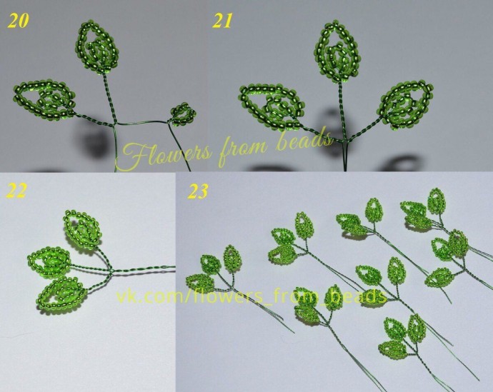Бонсай из бисера и полудрагоценных камней