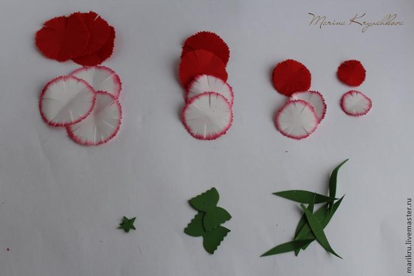 Гвоздики из фоамирана