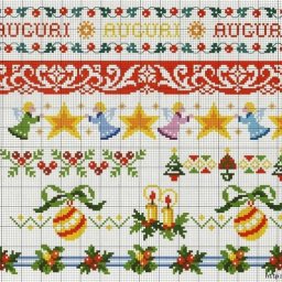 Новогодняя бордюрная вышивка