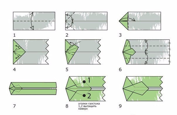 Рубашка в технике оригами из бумажной купюры