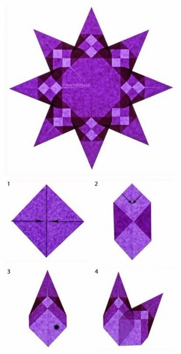 Звёздочки в технике оригами