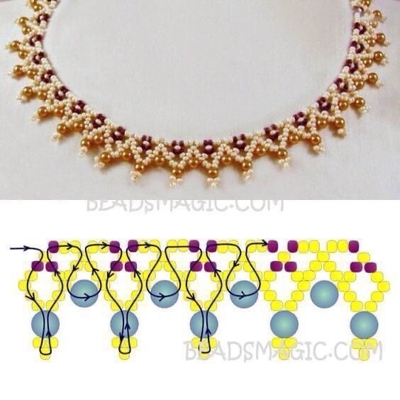 Чудесные колье из бисера