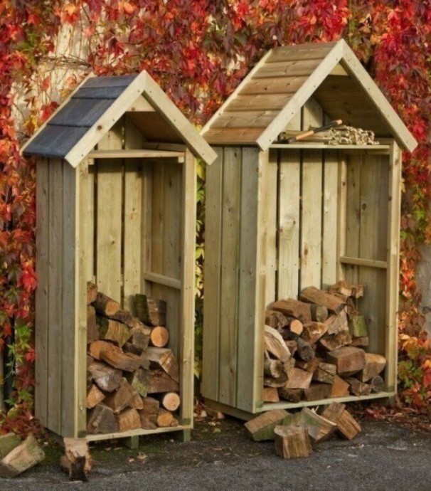 Идеи для хранения дров на даче