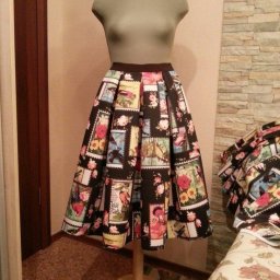 ​Имитация юбки-солнце из прямого отреза