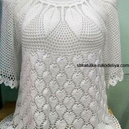 ​Летняя ажурная блузка с круглой кокеткой