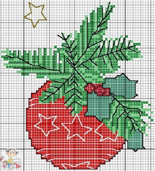 Вышиваем ёлочные шарики