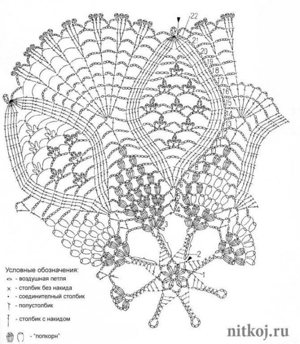 Чехол на подушку крючком