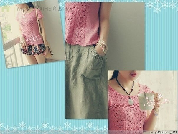 ​Летняя майка спицами