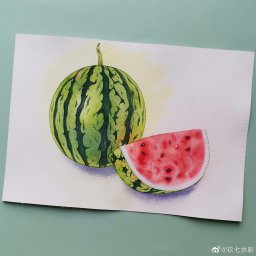 ​Урок рисования акварелью: арбуз