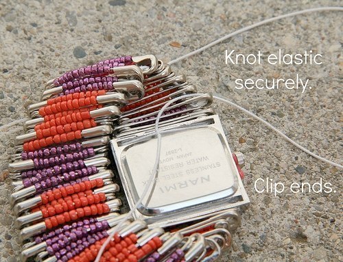 Браслет для часов из булавок