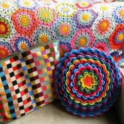 Декоративная подушка крючком