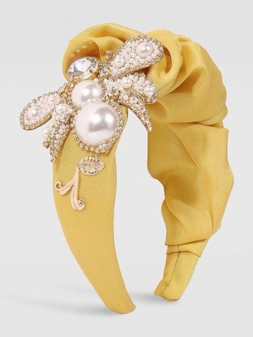 Декорируем ободок для волос тканью и вышивкой