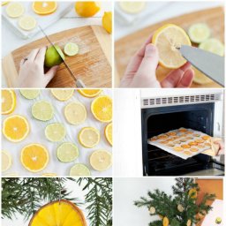 Елочные игрушки из долек цитрусовых