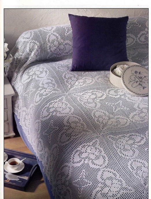 Покрывало в филейной технике Покрывало в филейной технике