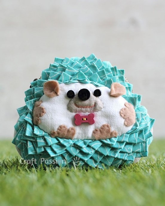 Смешной детский кошелечек с ёжиком: мастер-класс