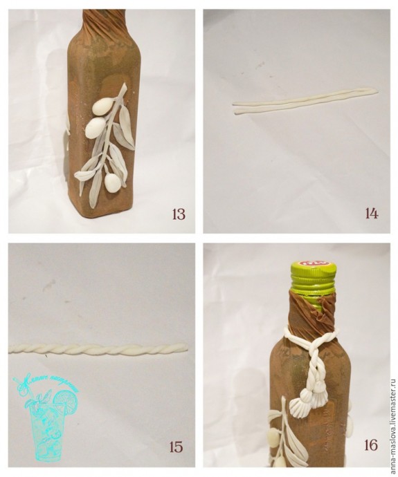 Декор бутылки для оливкового масла