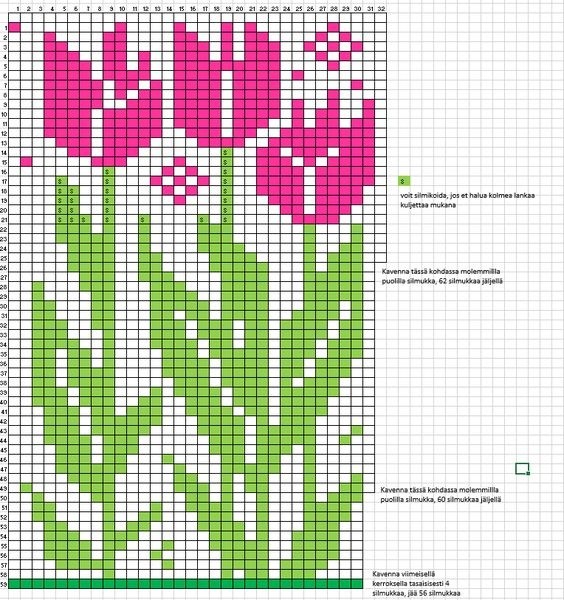 Вяжем милые носочки с тюльпанчиками Вяжем милые носочки с тюльпанчиками