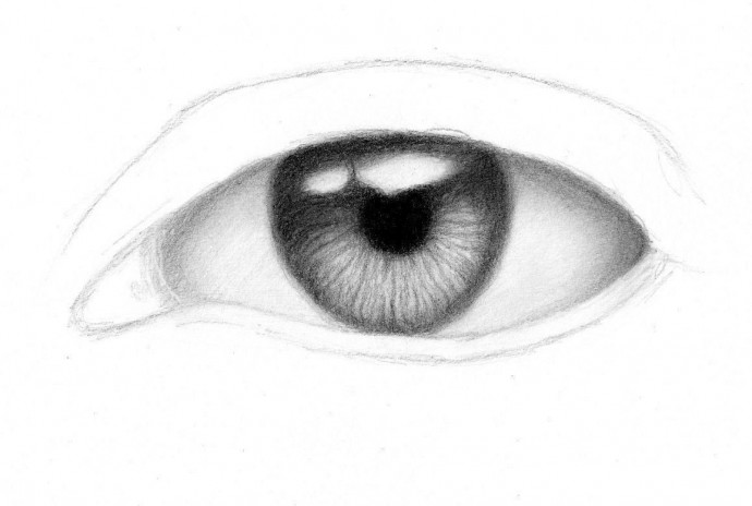 Рисуем глазки простым карандашом
