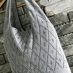 Вяжем авоську ромбами